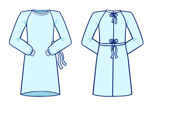 Халаты хирургические (не стер./стер.)